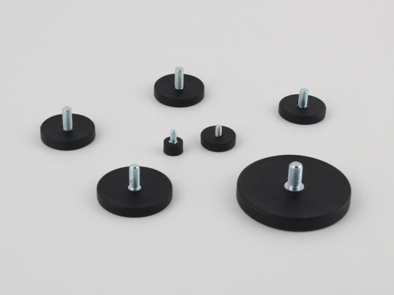 External Thread Stud Rubber Coated Magnets